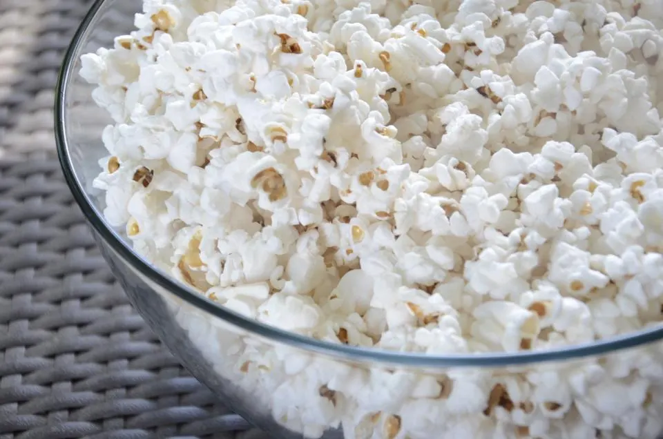 A bowl of popcorn ready for a movie night